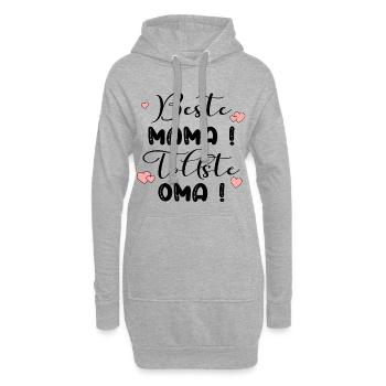 Fête des Mères Mamie - Cœur de Maman - Sweat-shirt à capuche long Femme - gris chiné - Devant