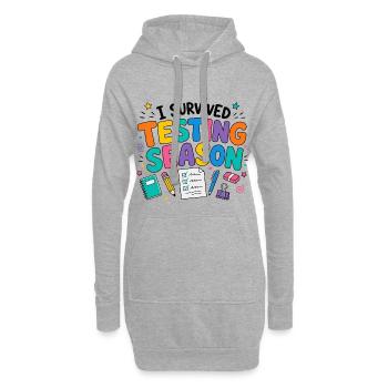 Ich habe die Klausurphase überlebt Schule Humor - Hoodie-Kleid - Grau meliert - Vorne