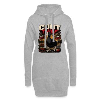 Blässhühnerdieb Karpfenfischen – lustiges Design - Hoodie-Kleid - Grau meliert - Vorne