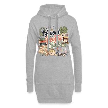 Introvertierter Humor Ruhe statt Menschen - Hoodie-Kleid - Grau meliert - Vorne
