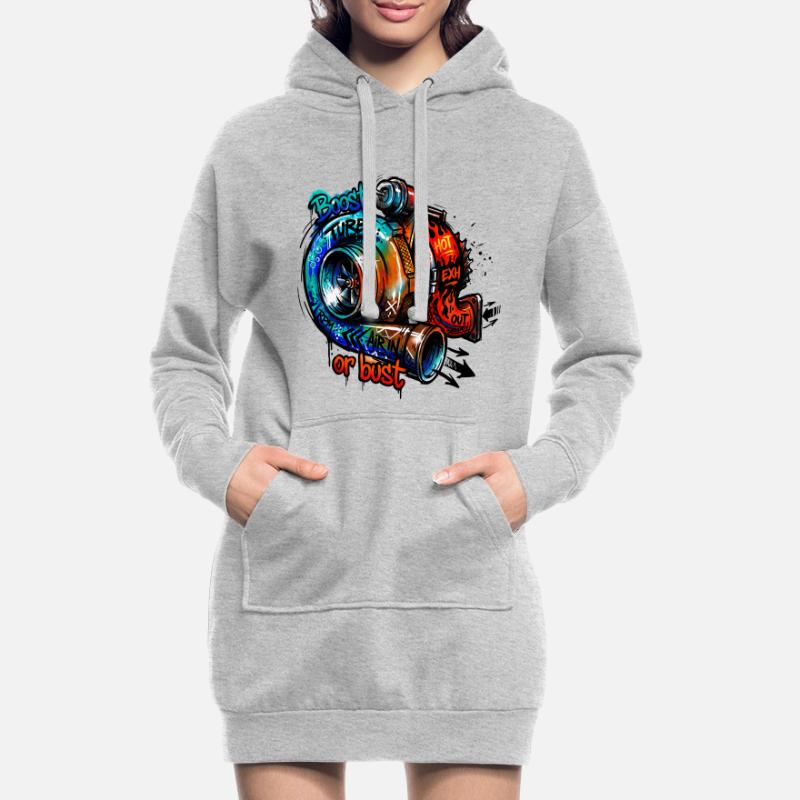 Turbo-Boost oder Bust Hoodie-Kleid
