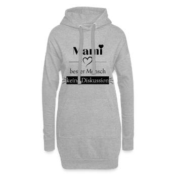 Mami bester Mensch Herz- Geschenk - Hoodie-Kleid - Grau meliert - Vorne