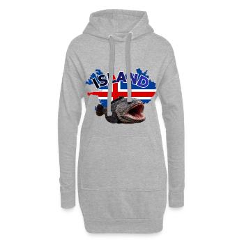 Steinbeißer Angeln Island  - Hoodie-Kleid - Grau meliert - Vorne