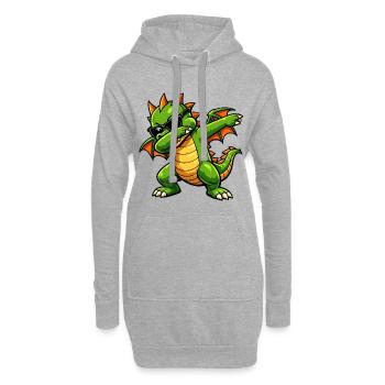 Mignon Dragon Dab - Sweat-shirt à capuche long Femme - gris chiné - Devant