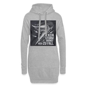 Kein Sturm bringt mich zu Fall - Hoodie-Kleid - Grau meliert - Vorne