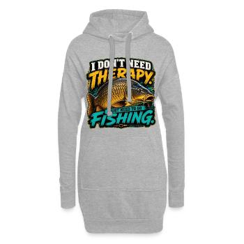 Pêcheur drôle de carpe commun - Sweat-shirt à capuche long Femme - gris chiné - Devant
