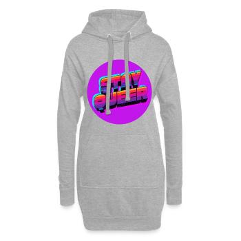 Stay Queer Retro Neon - Hoodie-Kleid - Grau meliert - Vorne