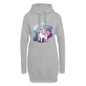 Pastell Unicorn - Hoodie-Kleid - Grau meliert - Vorne