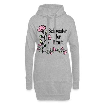 Schwester der Braut - Hoodie-Kleid - Grau meliert - Vorne