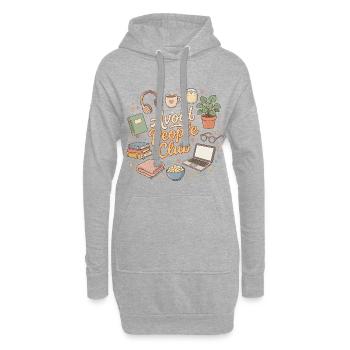 Introvertierter Humor Ruhe statt Menschen - Hoodie-Kleid - Grau meliert - Vorne