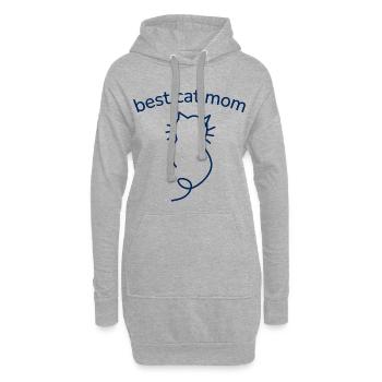 Best Cat Mom minimalistische Katzen Silhouette  - Hoodie-Kleid - Grau meliert - Vorne