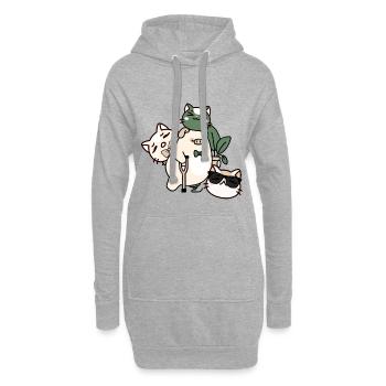 Dapper Kawaii Pig : béquille et prothèse - Sweat-shirt à capuche long Femme - gris chiné - Devant