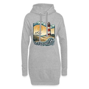 DarsCoast Leuchtturm Küstenwelle - Hoodie-Kleid - Grau meliert - Vorne