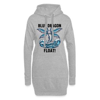 Dragon Bleu Mer Danger Float Blue Dragon Noir - Sweat-shirt à capuche long Femme - gris chiné - Devant