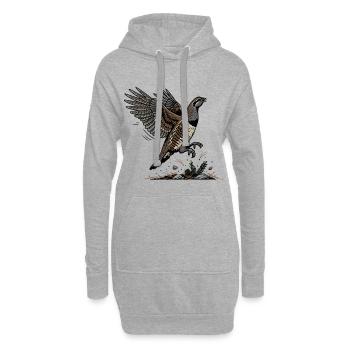 Kalifornische Wachtel Flug Kalifornische Schwarzwachtel - Hoodie-Kleid - Grau meliert - Vorne