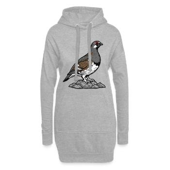 Roter Rebhuhn-Naturvogel Rotbein-Rebhuhn - Hoodie-Kleid - Grau meliert - Vorne