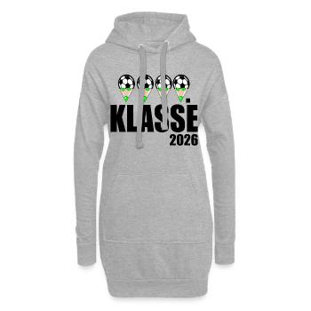 Fußball 4. Klasse 2026 - Hoodie-Kleid - Grau meliert - Vorne