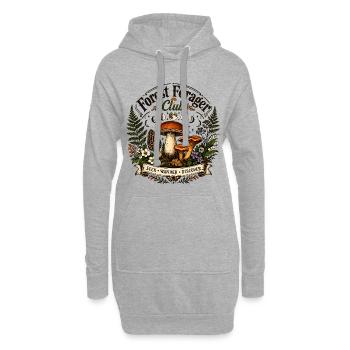 Pilzsammler Club – Vintage Wald Illustration - Hoodie-Kleid - Grau meliert - Vorne