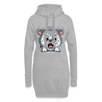 Wütender Welpen Cartoon – Animierte Aggression - Hoodie-Kleid - Grau meliert - Vorne