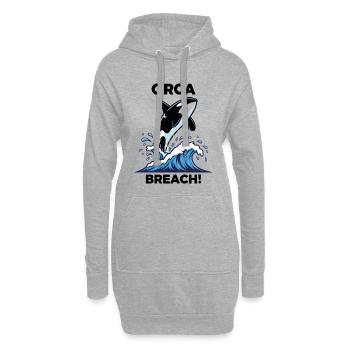 Orque Épaulard Breach Mer Orca - Sweat-shirt à capuche long Femme - gris chiné - Devant