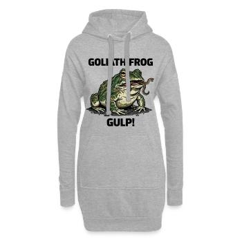 Goliathfrosch, Schlange, Schluckfrosch, Frosch - Hoodie-Kleid - Grau meliert - Vorne