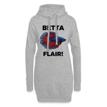 Kampffisch-Betta-Flair-Aquarium - Hoodie-Kleid - Grau meliert - Vorne