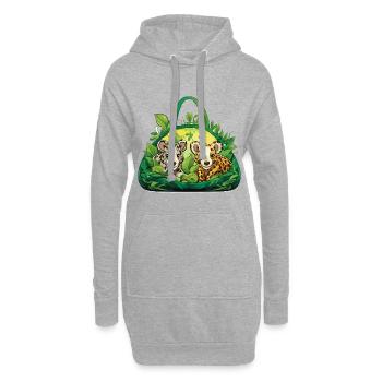 Kuschelbande im Dschungelkorb - Hoodie-Kleid - Grau meliert - Vorne