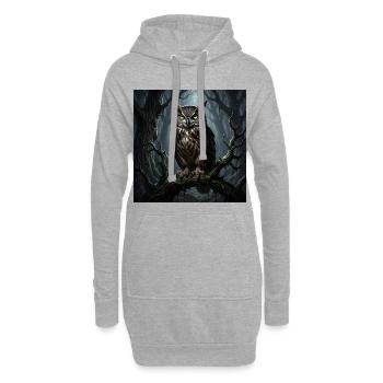 Uhu wächter des Waldes - Hoodie-Kleid - Grau meliert - Vorne