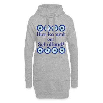 Nazar Auge Schulkind - Hoodie-Kleid - Grau meliert - Vorne