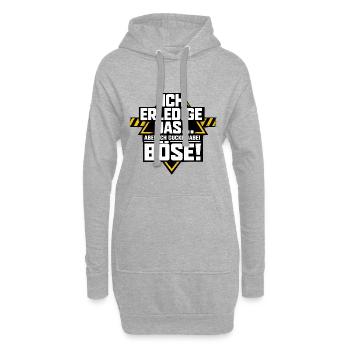 Nagut ich machs aber ich schaue dabei böse - Hoodie-Kleid - Grau meliert - Vorne