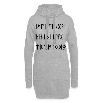 Futhark de l’Ancien (noir) - Sweat-shirt à capuche long Femme - gris chiné - Devant