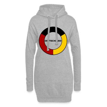 Roter Gelber Deutschland Halbring Schwarz - Hoodie-Kleid - Grau meliert - Vorne