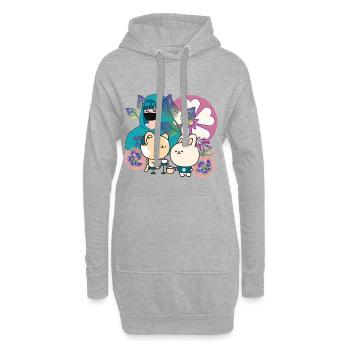 Groupe d’anime dans Mask with Cochlear Implant Art - Sweat-shirt à capuche long Femme - gris chiné - Devant