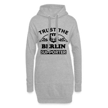 Berlin Textdesign Weiß - Hoodie-Kleid - Grau meliert - Vorne