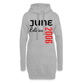 20. Geburtstag Juni 2006 - Hoodie-Kleid - Grau meliert - Vorne