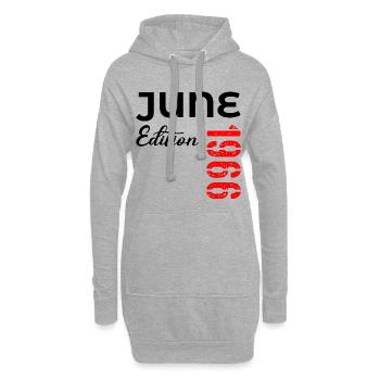 60. Geburtstag Juni 1966 - Hoodie-Kleid - Grau meliert - Vorne