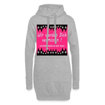 Abschied Kollegin Katzen - Hoodie-Kleid - Grau meliert - Vorne