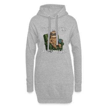 Guten Morgen Ganz Dünnes Eis Faultier im Sessel - Hoodie-Kleid - Grau meliert - Vorne
