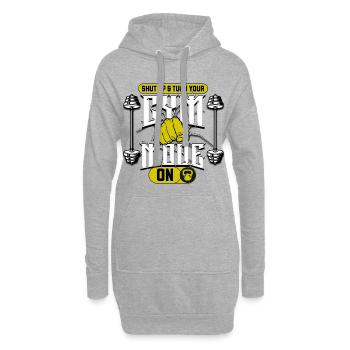 Tais-toi et active ton mode salle de sport - Sweat-shirt à capuche long Femme - gris chiné - Devant