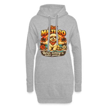 Chill Maltipoo Retro 70s Hund Sonnenuntergang - Hoodie-Kleid - Grau meliert - Vorne