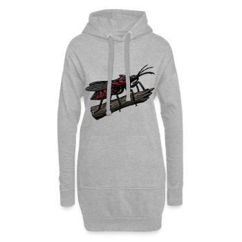 Bug Assassin, Bug Hunter, Red Strike Tattoo - Hoodie-Kleid - Grau meliert - Vorne