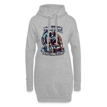 I'm Fine - Sarkastisches Totenkopf T-Shirt - Hoodie-Kleid - Grau meliert - Vorne