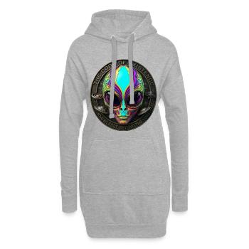 The Code of Existence Alien Sci-Fi Art - Hoodie-Kleid - Grau meliert - Vorne