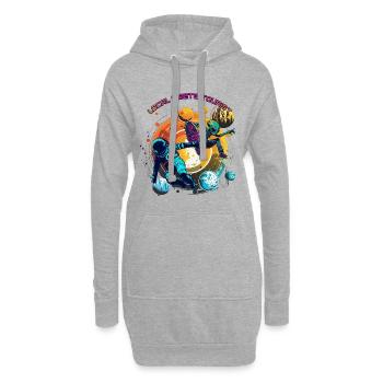 Local Meets Tourist Alien Skater Space Art - Hoodie-Kleid - Grau meliert - Vorne