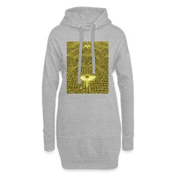 Ancient Golden Code Alien Artifact - Hoodie-Kleid - Grau meliert - Vorne