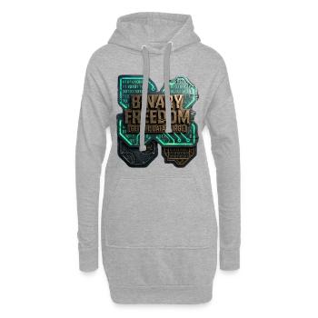 Binary Freedom Glitch Data Purge Sci-Fi - Hoodie-Kleid - Grau meliert - Vorne