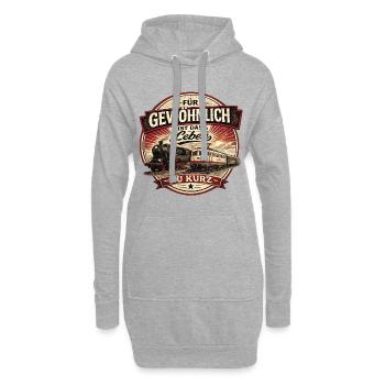 Vintage Eisenbahn Lok Lokomotive Modellbau Spruch  - Hoodie-Kleid - Grau meliert - Vorne