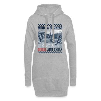 Mind Ya Business Diesel Ain't Cheap Geschenk - Hoodie-Kleid - Grau meliert - Vorne