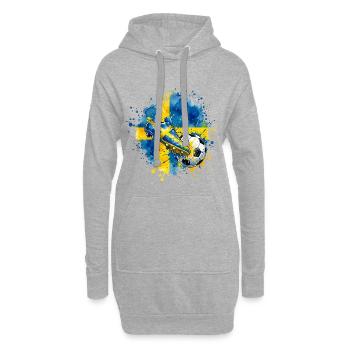 Fußball - Team Schweden  - Hoodie-Kleid - Grau meliert - Vorne