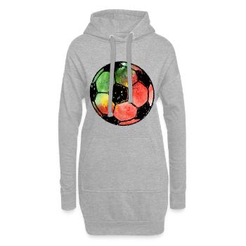 Football Portugal design pour les supporters - vert rouge - Sweat-shirt à capuche long Femme - gris chiné - Devant